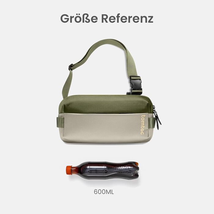 Сумка tomtoc Kompakt Sling Bag: поясна, через плече, для Switch/iPad mini, 3л, оливковий
