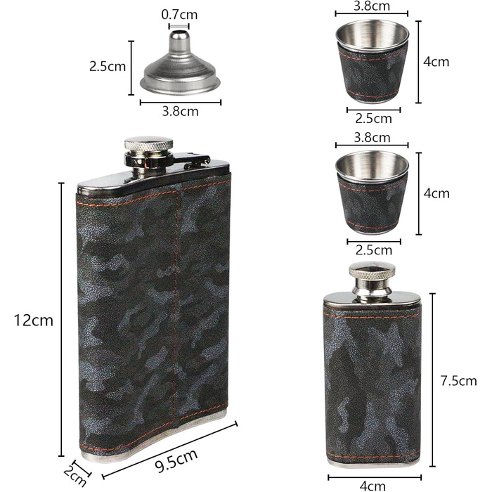 Набір фляга 260 мл з нержавіючої сталі для віскі, міні-фляга, подарунок (зелений, чорний)