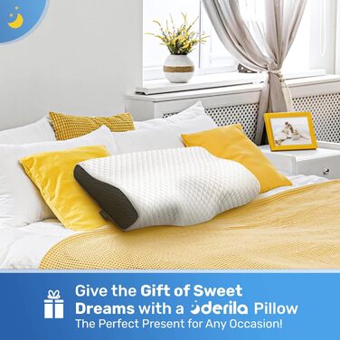 Подушка для шиї Derila, подушка для голови, Memory Foam, оригінальна. Ергономічна подушка, подушка для підтримки шиї, подушка для тих, хто спить на боці, спині та животі (King, 1 шт). Подушка Kingsize 60 x 34 см