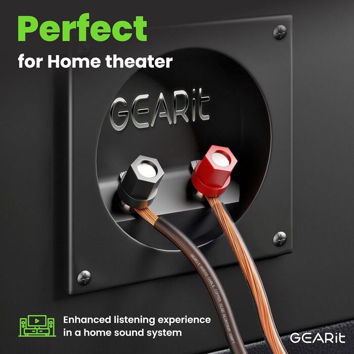 Кабель для акустики GearIT 12 AWG (30.48 м), чорний - для домашнього кінотеатру та авто