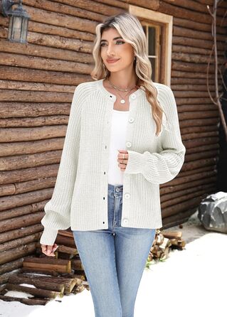 Жіноча в'язана жилетка Zeagoo: короткий кардиган з круглим вирізом, відкритий фасон, ґудзики. Елегантний повсякденний стиль (S, білий)