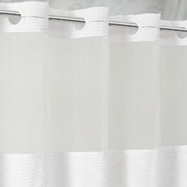 Водонепроникна штора для душу з тканини 180x190 см, 260 GSM, сіра (сітка-бохо-біла). Преміум-якість, антигрибкова, з 10 кільцями, стиль готелю/SPA, машинне прання