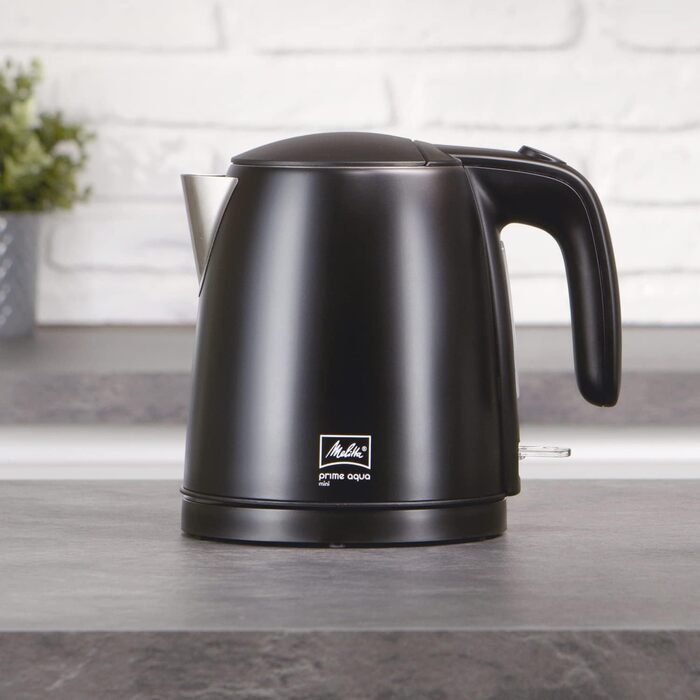 Електричний чайник MELITTA Prime Aqua mini, 1.0 л, 2200 Вт, чорний, нержавіюча сталь