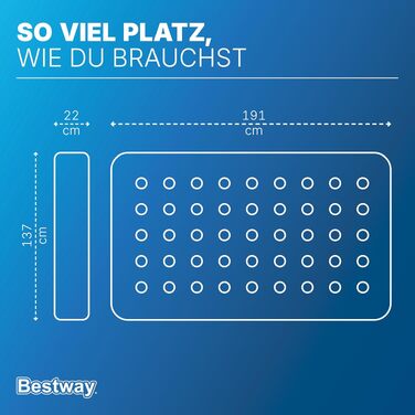 Повітряний матрац двоспільний Bestway Blue Horizon Double XL, 191 x 137 x 22 см, синій