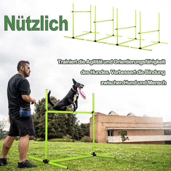 Набір для аджиліті для собак Grün 4X: Слаштом, регульована висота, 104x70x101 см