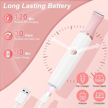 Електричний жіночий тример 4-в-1 для обличчя, бікіні зони та ніг