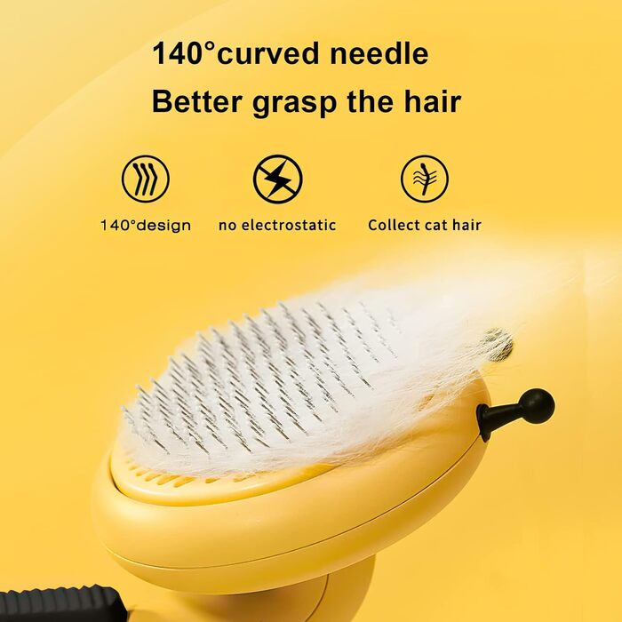 Бурштянна щітка для собак та котів: видаляє підшерсток, розплутує шерсть, масажує