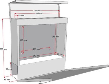 Поштовий ящик Metzler® з газетницею та табличкою з нержавіючої сталі V2A, стійкий до іржі, сучасний дизайн, 10 років гарантії на запчастини, опції монтажу та аксесуари, колір Eisenglimmer Db 703