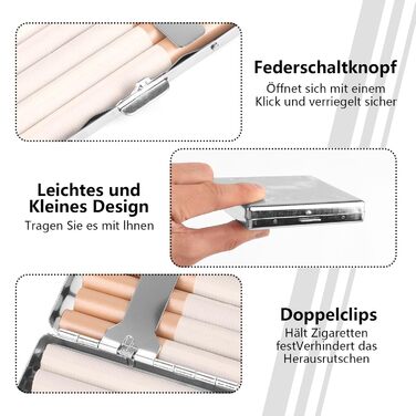 Алюмінієве тютюнопакувальник срібного кольору на 20 сигарет - 2 шт.