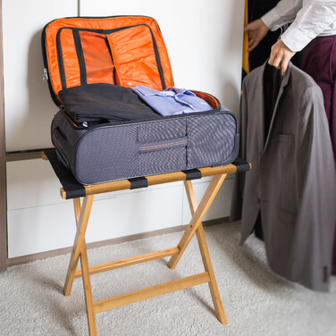 Relaxdays Bamboo Luggage Rack