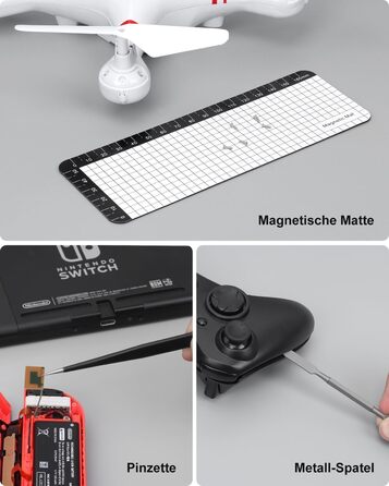 Міні-шуруповерт STREBITO 70-в-1: комплект з 64 бітами, 5 режимів крутного моменту, LED-підсвічуванням, сірий