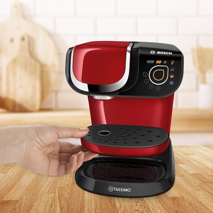 Кавомашина Tassimo My Way 2 TAS6502 з фільтром для води, понад 70 напоїв, персоналізація, великий вибір кави, просте приготування, 1500 Вт (Червона, з фільтром, для одного)