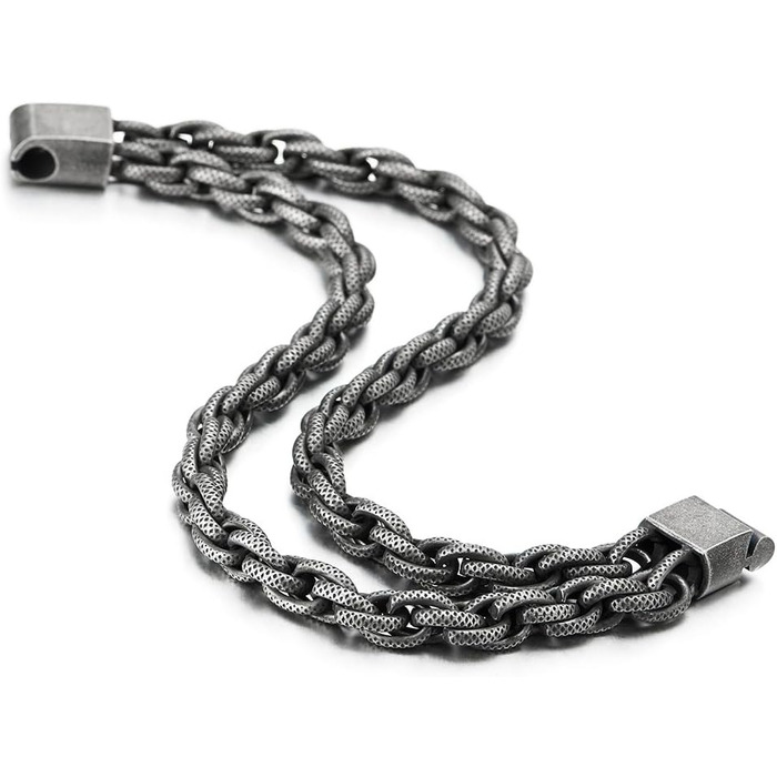 Чоловічий браслет COOLSTEELANDBEYOND з нержавіючої сталі, плетіння, шорстка поверхня