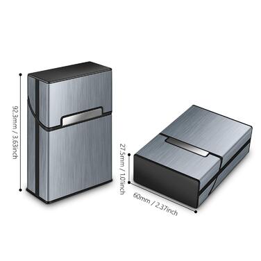 Вишукане Zigarettenetui Yosemy: Металевий футляр для сигарет на 20 сигарет (3 шт.) - сірий, чорний, срібний