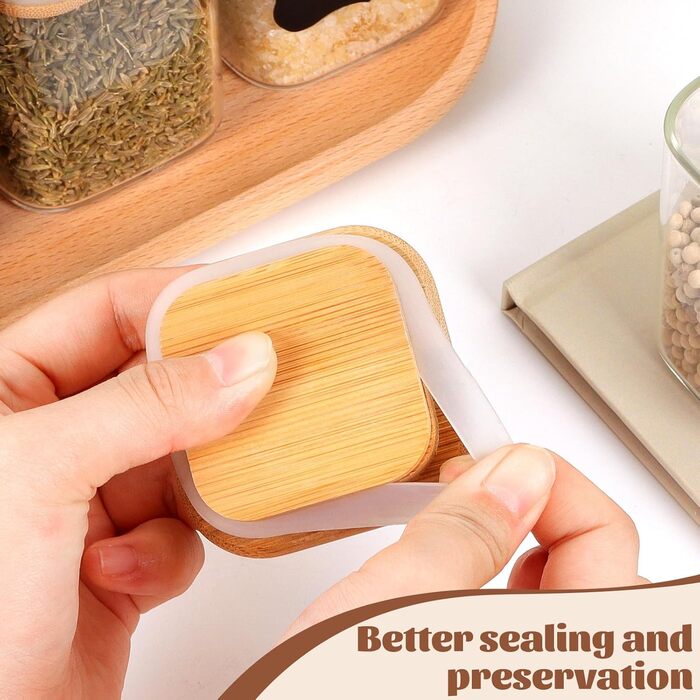 Набір скляних банок для спецій 12 шт. 200 мл з дерев'яною кришкою, набір дозаторів спецій, контейнери для спецій