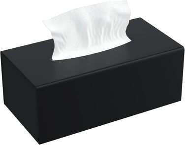 AITEE Acrylic Cosmetic Tissue Box: 25×13×9 cm Matte Black Tissue Box with Magnetic Cover for Dining Room, Bathroom, Bedroom, Office, Coffee Table, Car
