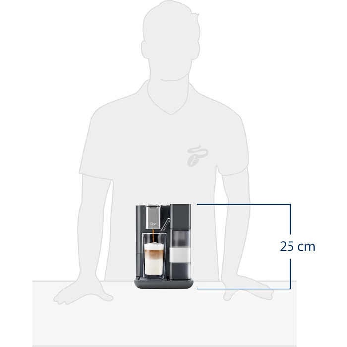Tchibo Qbo MILK MASTER Premium Capsule Machine for Cappuccino, Espresso, Caffè Crema, Caffè Grande, Milk Foam at the touch of a button with a removable 300ml milk tank, with automatic shut-off, Lipstick Red