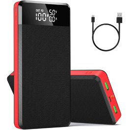 Power Bank 26800mAh з LED-дисплеєм, швидкою зарядкою QC 22.5W та USB C PD 25W, 5 виходами та 2 входами для телефонів, планшетів, кемпінгу та подорожей