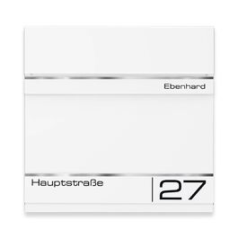 Поштова скринька Metzler Anthrazit RAL 7016 з газетницею та номерним знаком – персоналізована лазерна гравірування, сучасний поштовий ящик з табличкою, водонепроникний та стійкий до іржі | Модель Hermann (RAL 9016)