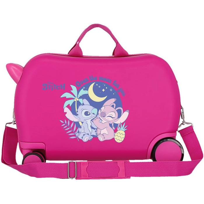 Дитячий валіза Disney Stitch, 55x40x20 см, ABS пластик, колір зірочки, комбінований замок, 4 колеса, ручна поклажа