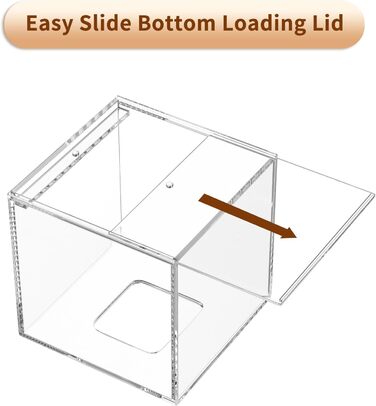 AITEE Acrylic Tissue Box Cover: Transparent Square Tissue Holder, Napkin Dispenser for Home, Bathroom, Kitchen, Bedroom, Office, Coffee Table, Restaurant