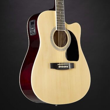 Акустична гітара Red Hill D-1-CE Dreadnought з Cutaway, електроакустична, липа, натуральний колір