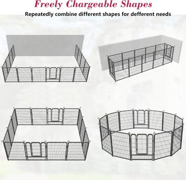 Металевий вольєр для собак на 28 панелей, 81.3 x 101.6 см – вольєр для собак, загін для цуценят, для внутрішнього та зовнішнього використання