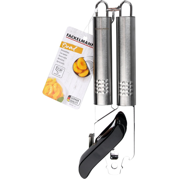 Fackelmann OVALGRIFF: Подрібнювач часнику з нержавіючої сталі з ергономічною ручкою (Срібло), 1 шт.