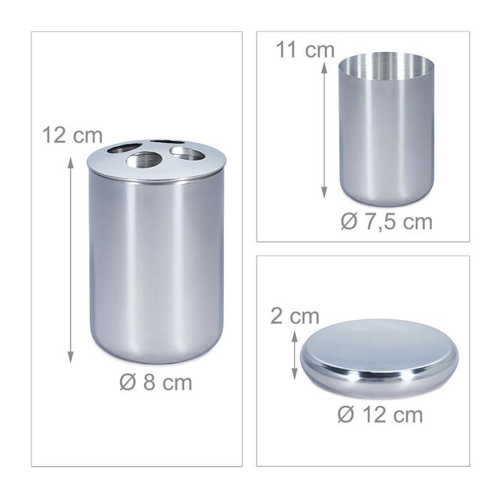 Relaxdays 5-piece Bathroom Set Stainless Steel