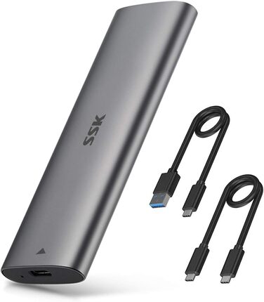 Зовнішній корпус для SSD SSK M.2 NVMe та SATA, адаптер USB 3.2 Gen 2 10Gbps, сірий