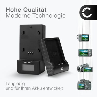 Зарядний пристрій CELLONIC BC-TRV AC-VQV10 для акумуляторів Sony NP-FV70, FV50, FV100 (FDR-AX100, AX100e, AX33, AX53, HDR-CX625) з дисплеєм та кабелем