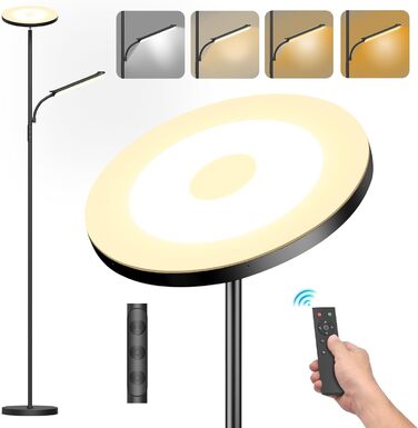 LED торшер LUCKEA з димуванням, 42W - сучасний настінний світильник з пультом та сенсорним керуванням для вітальні, спальні, офісу