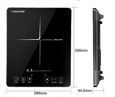 Портативна індукційна плита Amzchef SK-20CB16T 2000Вт, чорна
