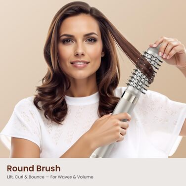 5-в-1 Airstyler: Іонний фен, локони, об'єм та випрямлення без шкоди для волосся | Легкий, для дому, Champagner Gold