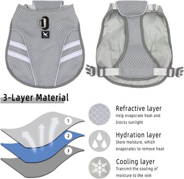 LiebeDD Cooling Vest for Dogs Summer Cooling Jacket for Dogs, Adjustable Breathable Mesh Dog Vest with Harness D-Ring Warning Vest Dog Coat for Small Medium Large Dogs, L (Chest 63-80cm)