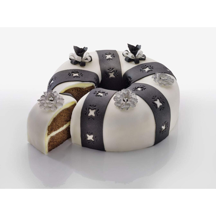 Zenker 7813 Springform Crème Noir with 2 tiers, diameter 29 cm, stainless steel, gray / beige, 28 x 28 x 7 cm, anthracite / cream