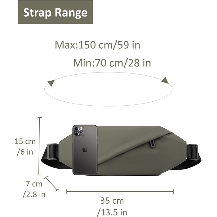 Чоловіча/Жіноча бананка з PU шкіри, водонепроникна, для спорту, подорожей, бігу, піших прогулянок, захист від крадіжок, елегантна, темно-зелена, велика