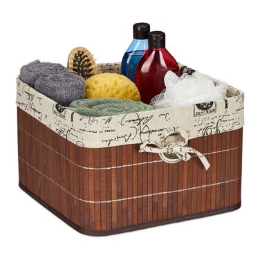 Relaxdays Brown Bamboo Storage Basket