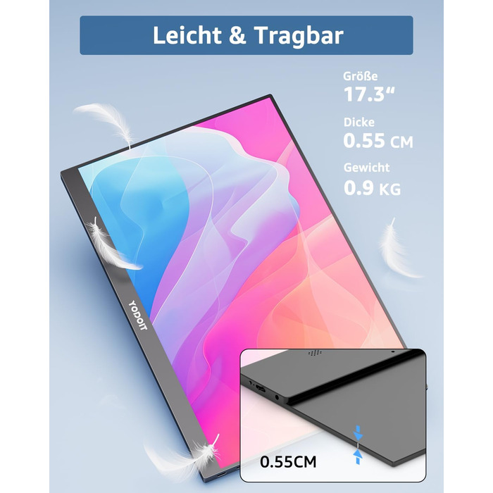 Портативний монітор Yodoit 17.3