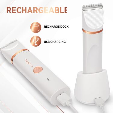 Триммер для бікіні та тіла для жінок 2-в-1: електричний водонепроникний триммер для інтимної зони, обличчя, ніг та рук (Перловий білий)