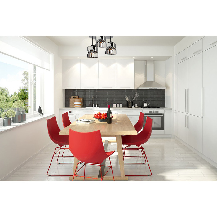 Підвісна люстра LEDLUX чорна, 3 точки освітлення, цоколь E27