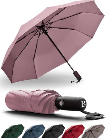 Зонт LOGAN & BARNES Boston (рожевий) - штормовий, з тефлоновим покриттям, до 140 км/год