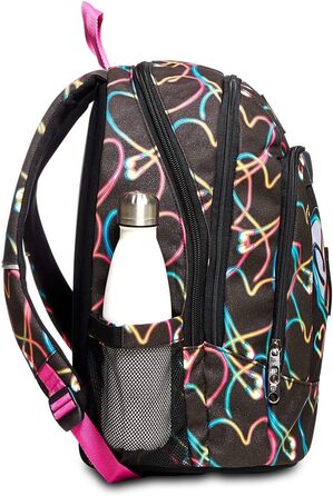 Рюкзак Seven Rucksack Advanced: для школи, університету та відпочинку. Місткий рюкзак для підлітків, дівчаток та хлопчиків з відділенням для ноутбука та кишенькою для пляшки. Кольори: рожевий, фіолетовий (Чорний I)