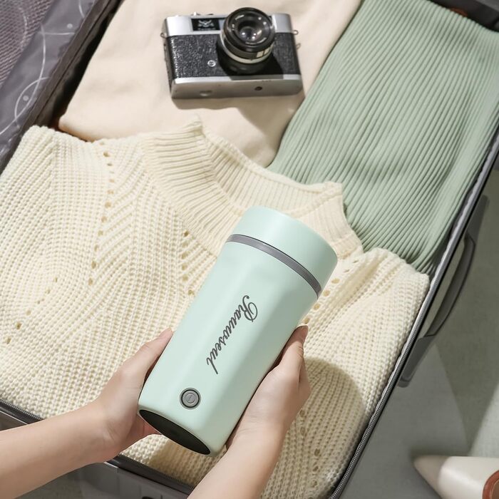 Електричний чайник Glas Elektrisch Wasserkocher 0,6L 500W з регулюванням температури 40-75°C, таймером, сенсорним керуванням, BPA-free, компактний, для дому, дачі, кемпінгу, підходить для чаю, кави, білий (Grün Max)