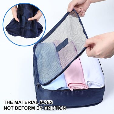 Органайзер для валізи AiQInu, набір 7 шт: кубики для пакування, органайзери для подорожей, сумки для одягу та взуття, темно-синій, одиночний