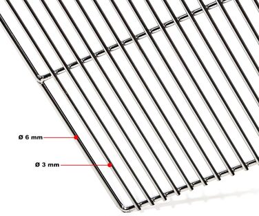 Решітка для гриля BBQ, 54x34 см, з нержавіючої сталі, з ручками, для газових та купольних грилів