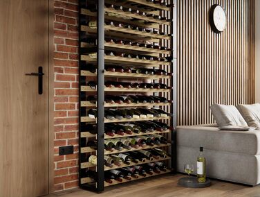 Lenmar Serie RW Wooden Wine Rack for Bottles, LOFT, Bottles, Wine, Bottle Rack, Cellar Rack, Shelves, Bottle Holder, Wine Stand … (LOFT 135, 204 x 104 x 27, 135 Bottles)
