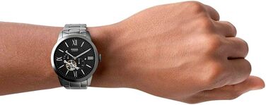 Годинник Fossil Townsman для чоловіків, механічний з автоподом, сталевий або шкіряний ремінець (44 мм, темно-сірий)