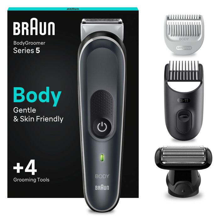 Триммер для тіла Braun Bodygroomer Series 7 BG7555: Бездротовий, водонепроникний, з насадками для інтимної зони та тіла