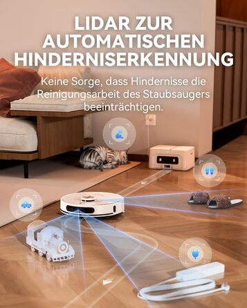 Робот-пилосос Tesvor S8MAX 3-в-1 з функцією миття підлоги, 8000Pa, LiDAR-навігація, 240 хвилин роботи, керування через додаток/Alexa, самостійна вивантаження сміття, 2.5L, для великих приміщень та домогосподарств з тваринами